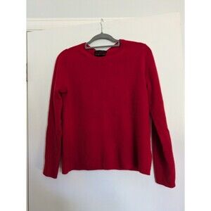 Tahari Pure Luxe  100% Cashmere Red Crew Neck Sweater M